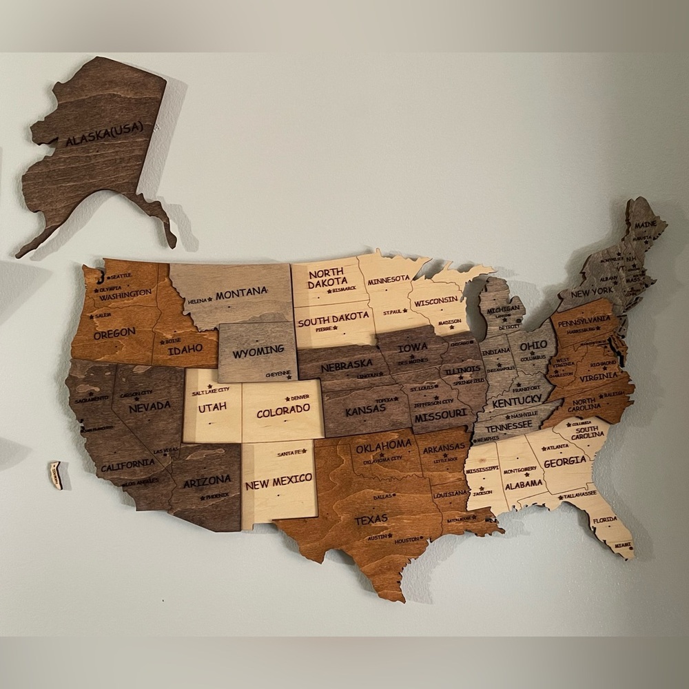 Wooden US Travel Map
